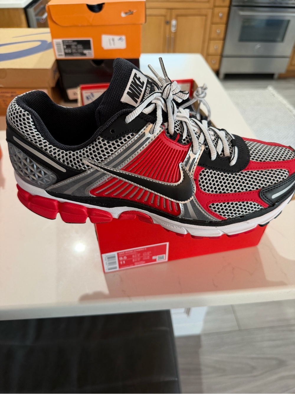 New Nike Men’s Sneakers - Red, Black, Gray